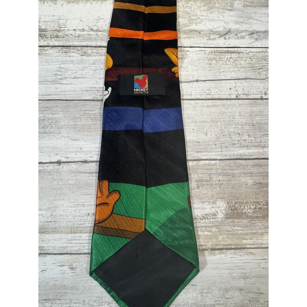 Mickey Unlimited Silk‎ Necktie Disney Baseball Goofy Donald Vintage Retro Tie